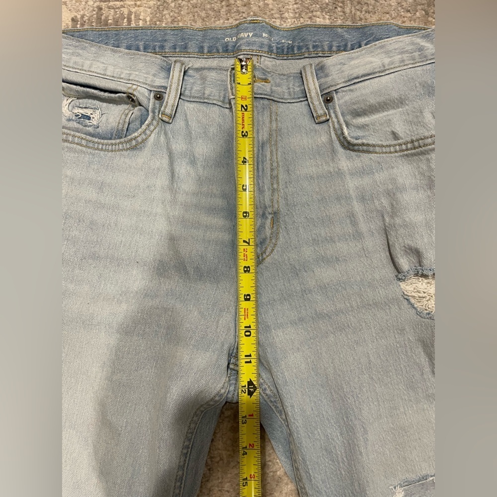 Old Navy Light Wash Distressed Denim Jeans Men’s Size 36x32 Slim - Picture 7 of 7